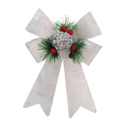 Bow Crushed Velvet Decos Assorted 3