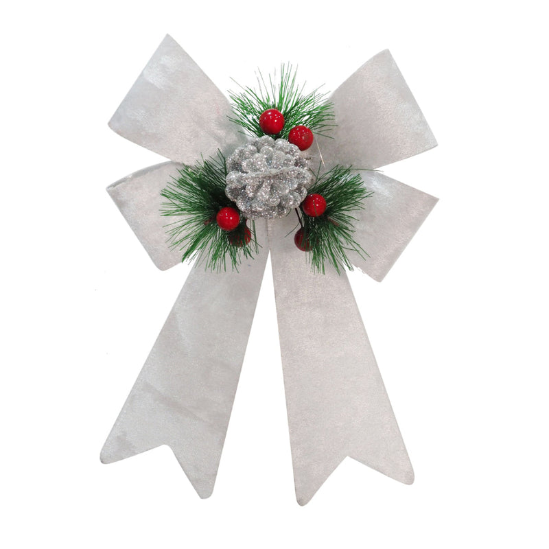 Bow Crushed Velvet Decos Assorted 3
