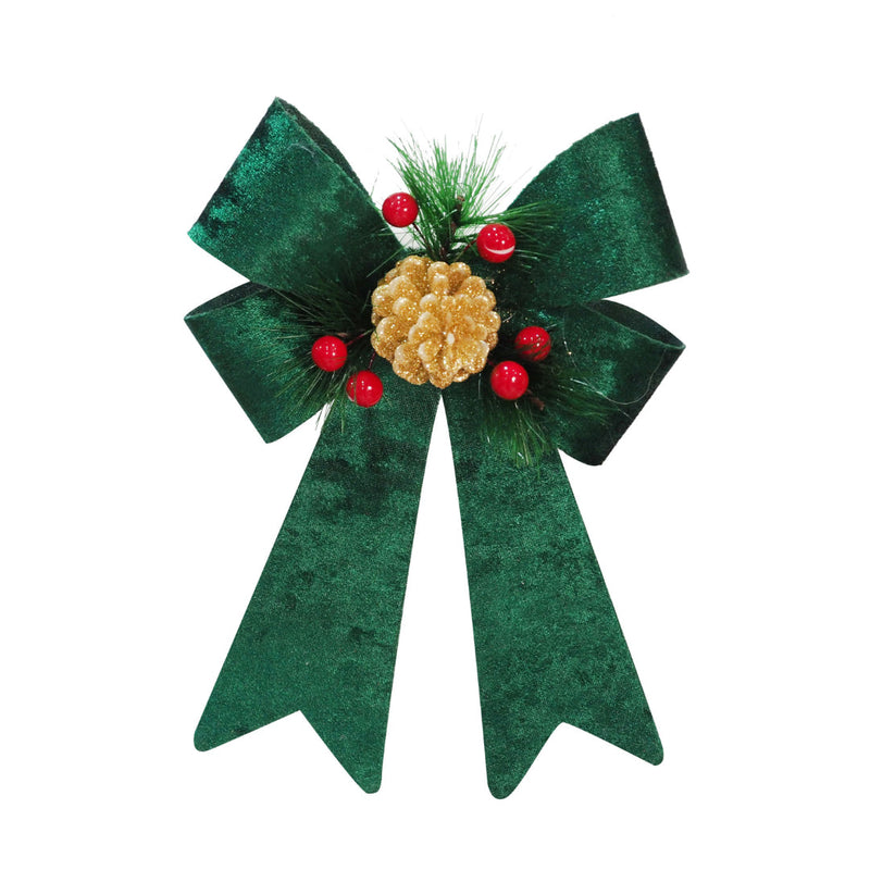 Bow Crushed Velvet Decos Assorted 4