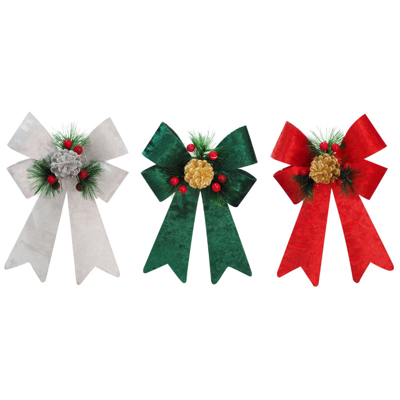 Bow Crushed Velvet Decos Assorted