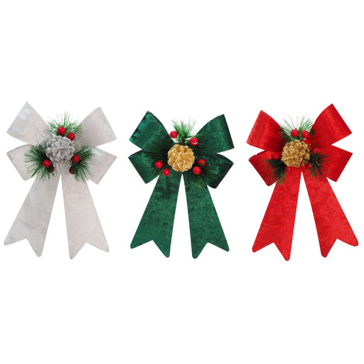Bow Crushed Velvet Decos Assorted