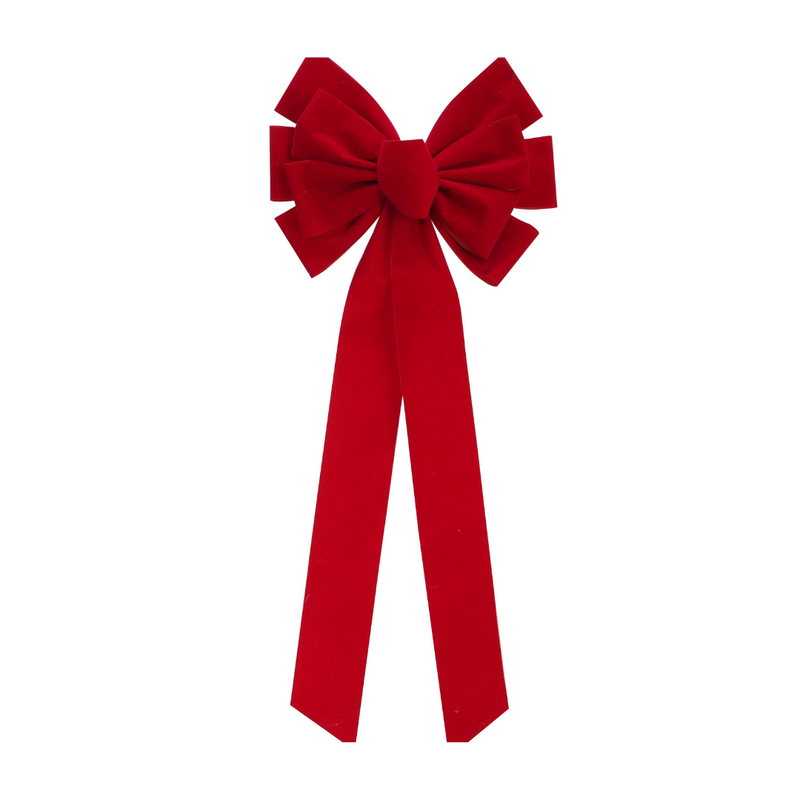 Red Flocked Bow