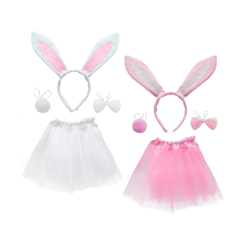 4 piece Easter bunny costume set with tutu and ears