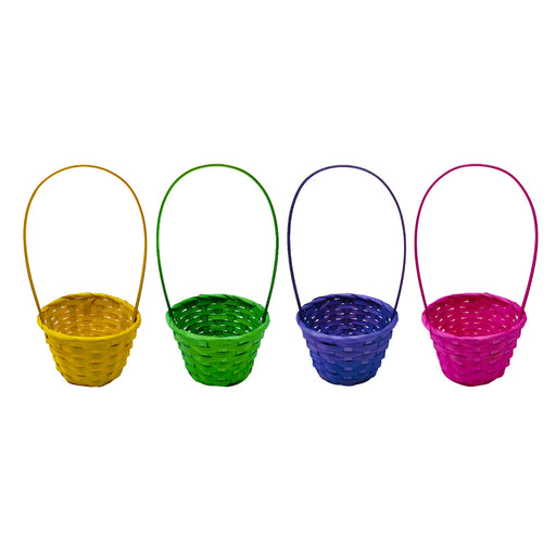 Round plastic Easter egg basket assorted colors