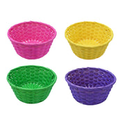 Round woven Easter basket with lining – thumbnail