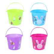 Plastic Easter bucket with handle assorted – thumbnail
