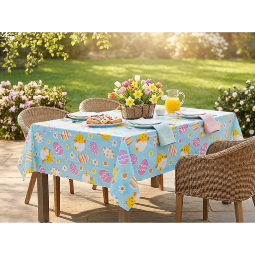 PEVA plastic tablecloth with Easter print