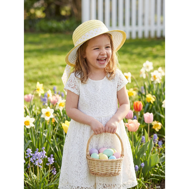 Easter Straw Bonnet with Ribbon Assorted image 6
