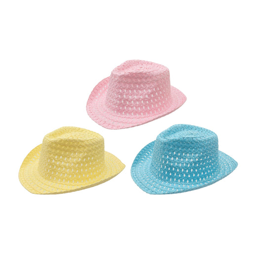 Straw cowboy hat in Easter colors