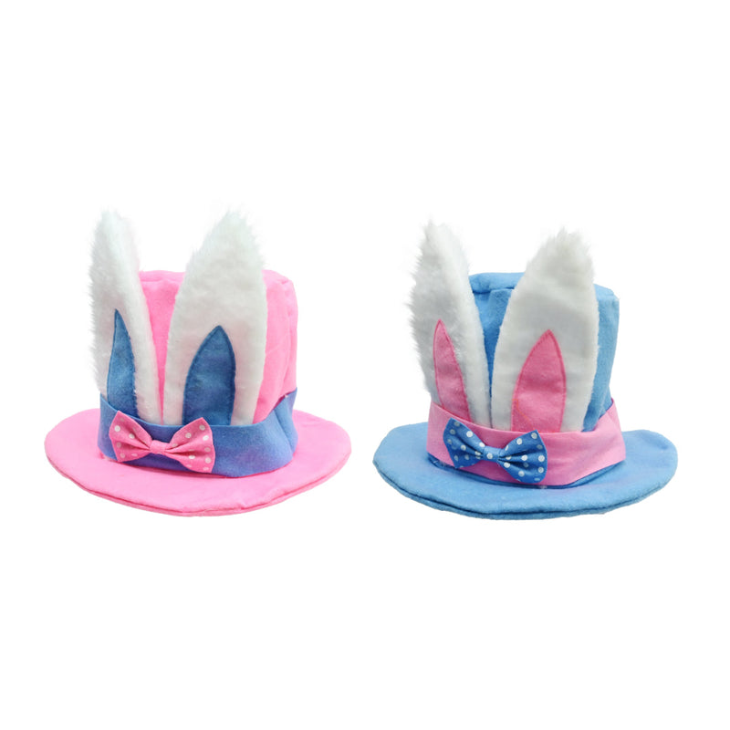 Plush top hat with bunny ears assorted