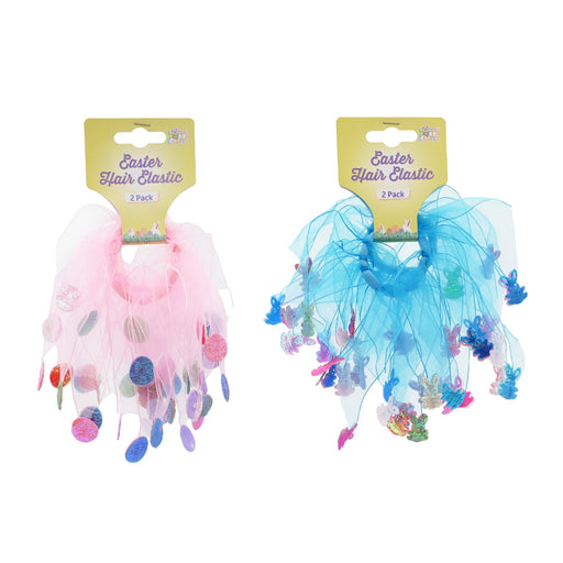 2 pack organza hair elastics assorted colors