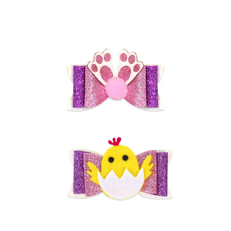 Easter Hair Clip Glitter 2pk Assorted image 3