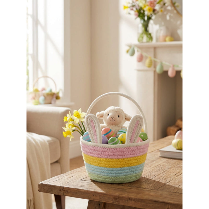 Easter Bunny Rainbow Cotton Basket image 2