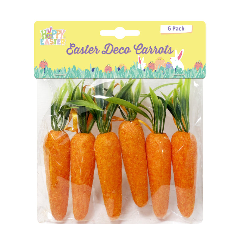 Easter Carrot Decos 12cm 6pk Assorted image 2