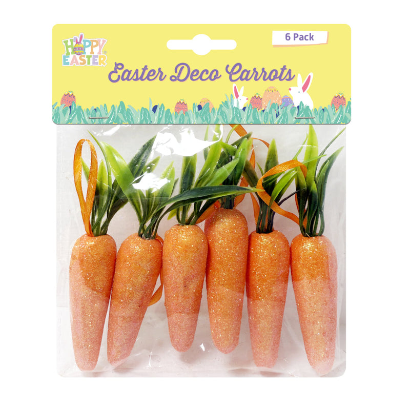 Easter Carrot Decos 12cm 6pk Assorted image 3