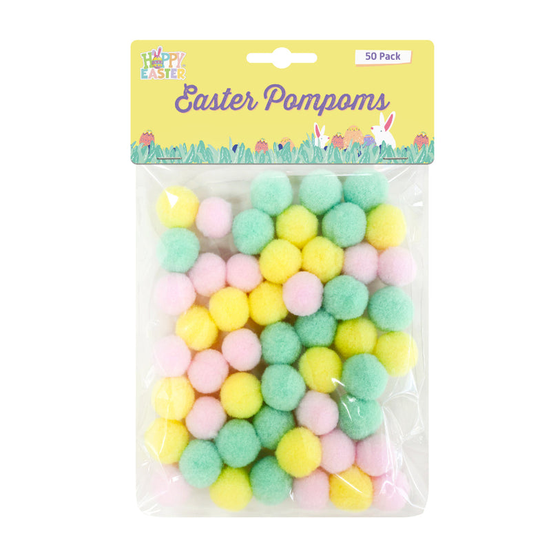 Easter Pom Pom Mix 50pk Assorted image 3