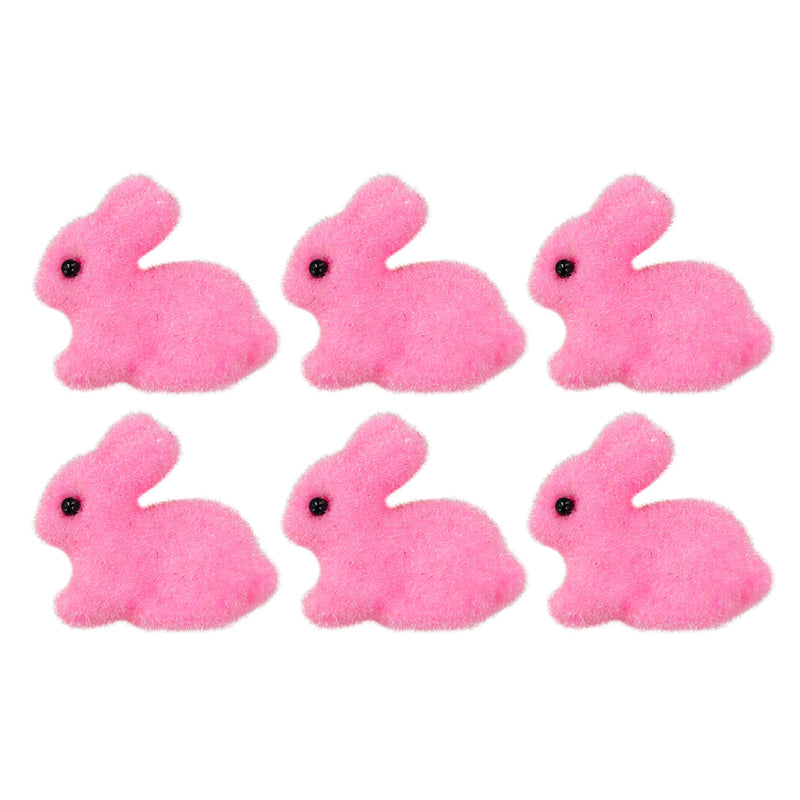 Flocked Bunny 6pk Assorted image 2