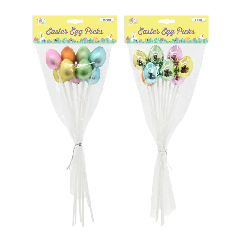 Easter Metallic Egg Pick 30cm 9pk Assorted image 4
