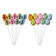 Pack of 9 metallic Easter egg picks 30cm – thumbnail
