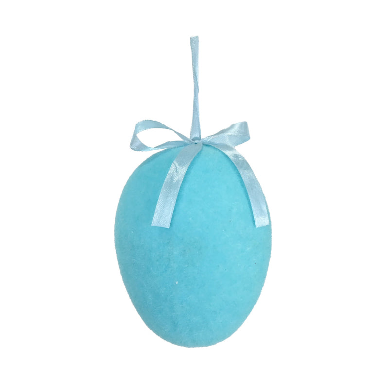 Easter Hanging Flocked Egg 12cm Assorted image 3