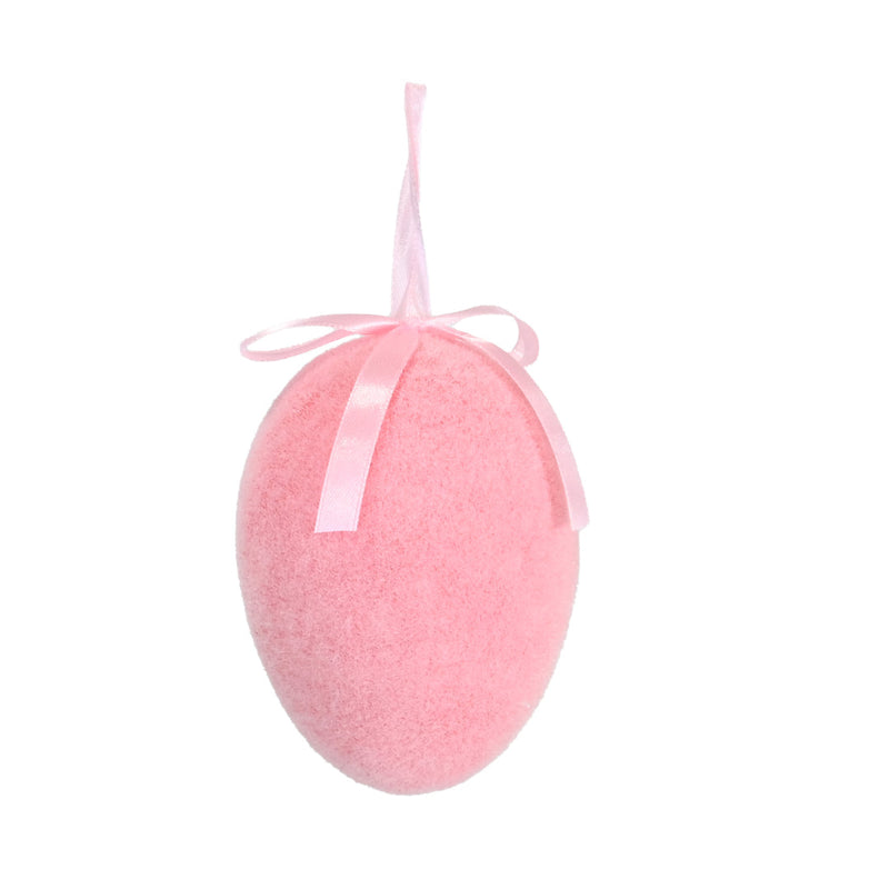 Easter Hanging Flocked Egg 12cm Assorted image 4
