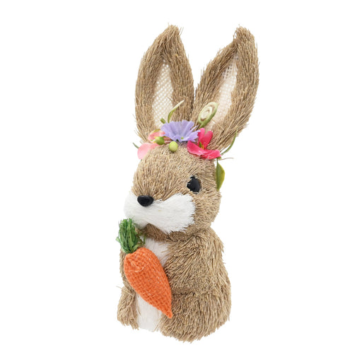 Standing bunny figurine holding a carrot