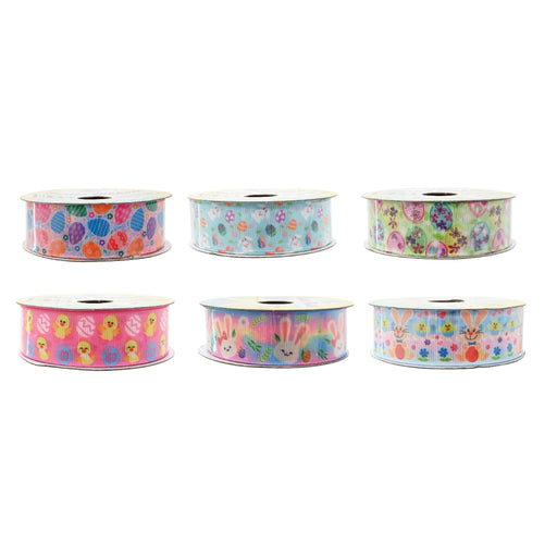 Roll of 25mm wide Easter ribbon 2.7m