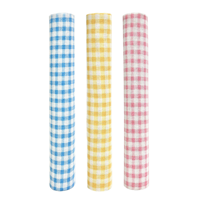 Roll of gingham check table runner