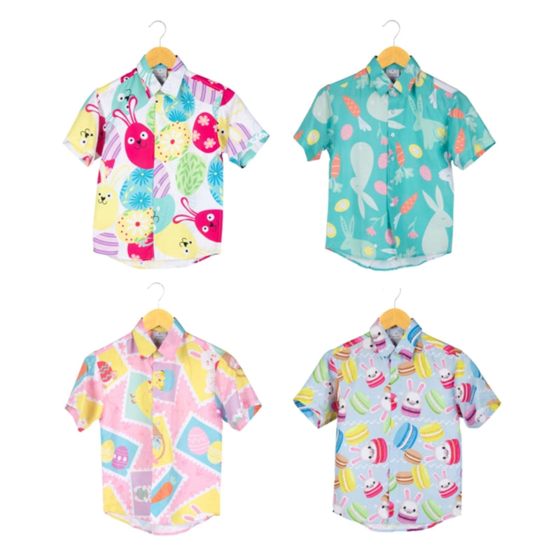 Kids Hawaiian shirt with Easter print assorted