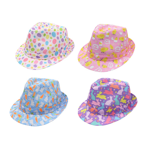 Trilby style hat with Easter decoration assorted
