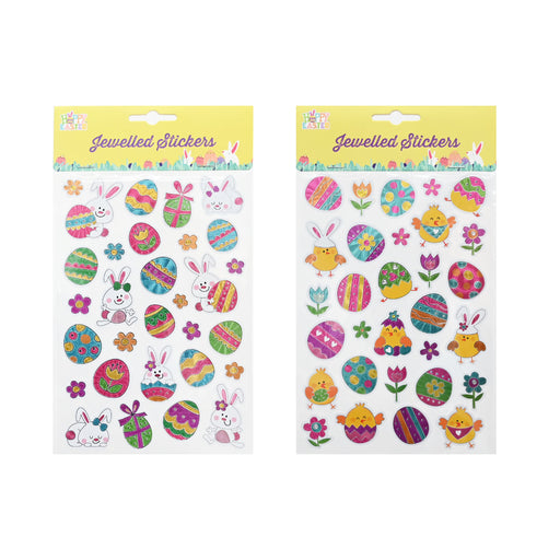 Pack of 30 jewelled Easter stickers assorted