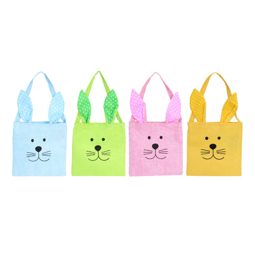 Fabric tote bag with bunny design assorted