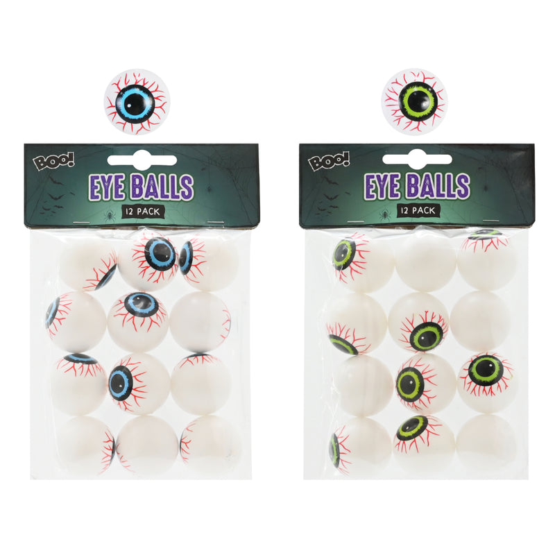 12 pack assorted plastic creepy eyeballs for Halloween decorating
