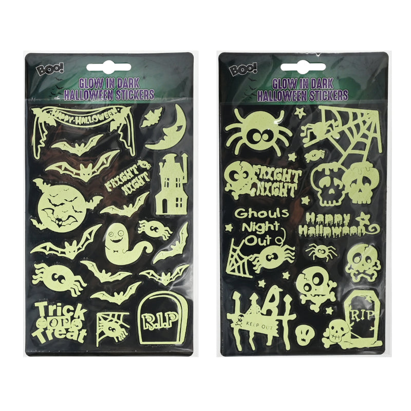 Assorted glow in the dark Spooktastic Halloween stickers made from PET and PVC