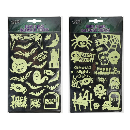 Assorted glow in the dark Spooktastic Halloween stickers made from PET and PVC