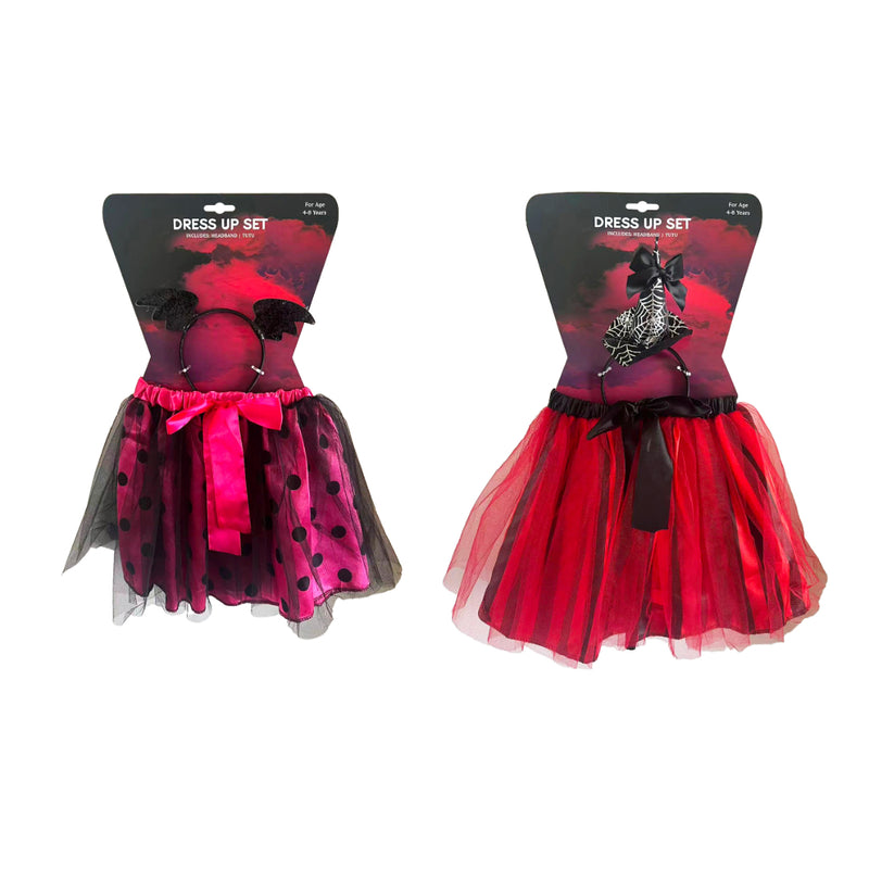 Assorted Halloween tutu and headband dress up set