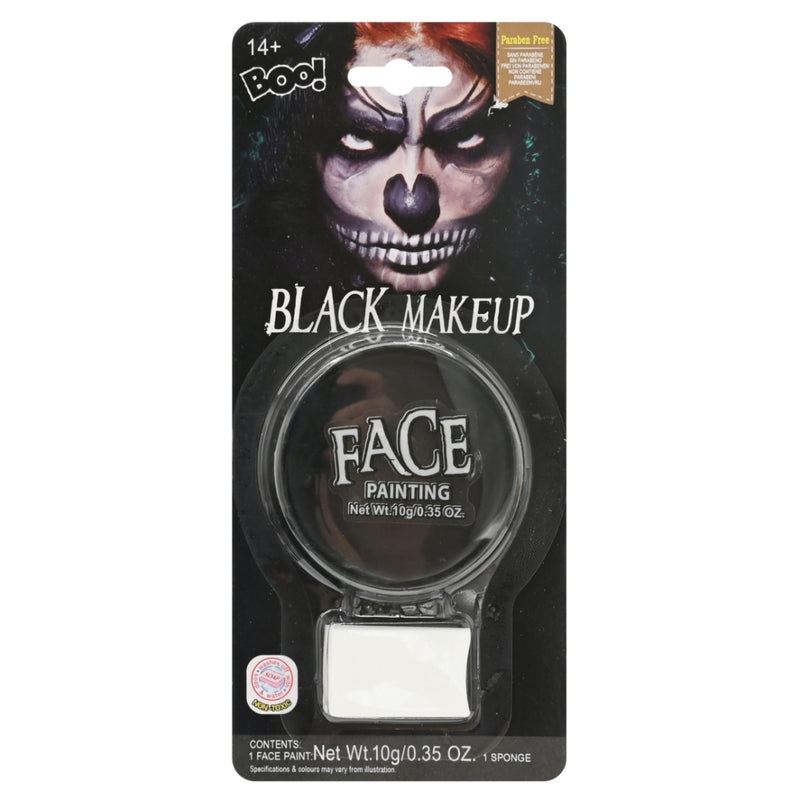Black Halloween face paint 10g with sponge