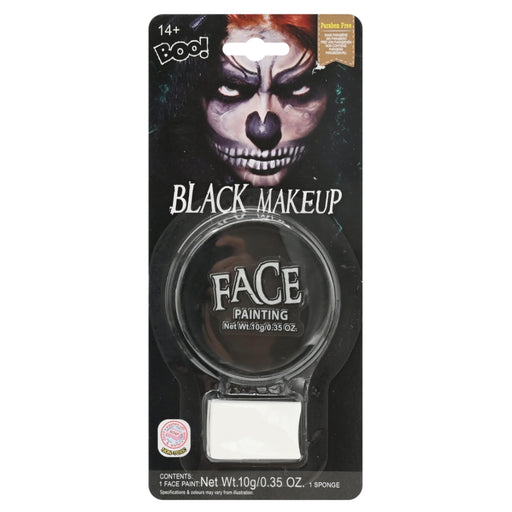 Black Halloween face paint 10g with sponge