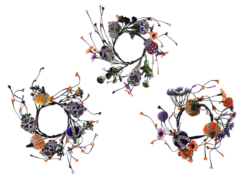 Assorted 23cm pumpkin vine Halloween wreath