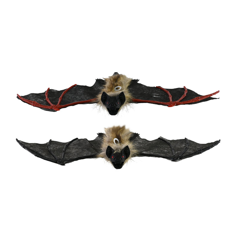 Assorted 15cm Halloween bat decoration made from plastic and polyester