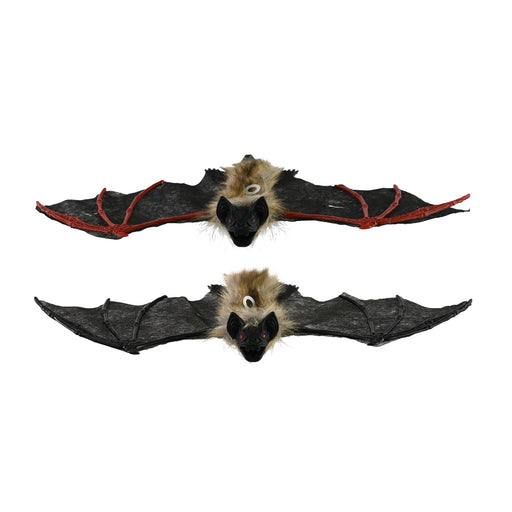 Assorted 15cm Halloween bat decoration made from plastic and polyester