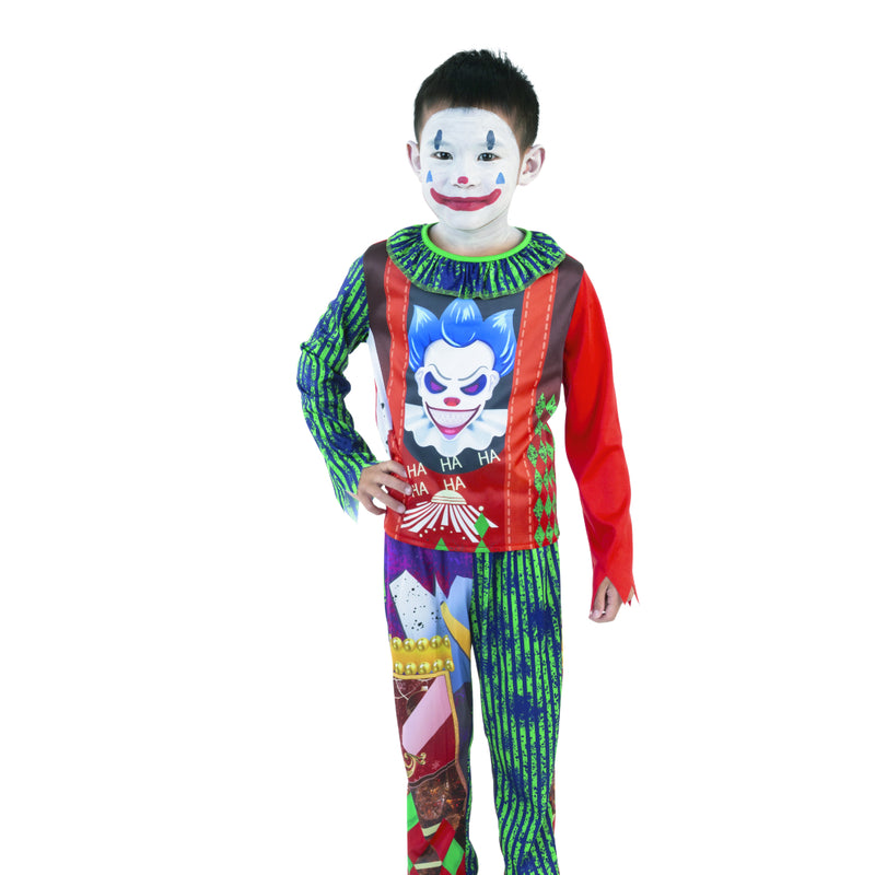 Kids Laughing Madness clown Halloween costume with top and pants