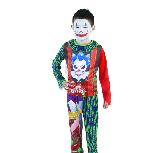 Kids Laughing Madness clown Halloween costume with top and pants