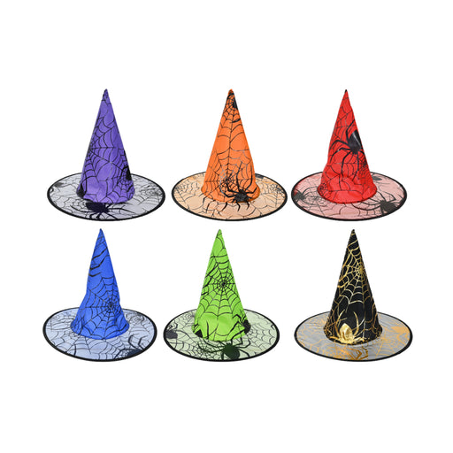 Assorted spider webbing witch hat for Halloween costumes