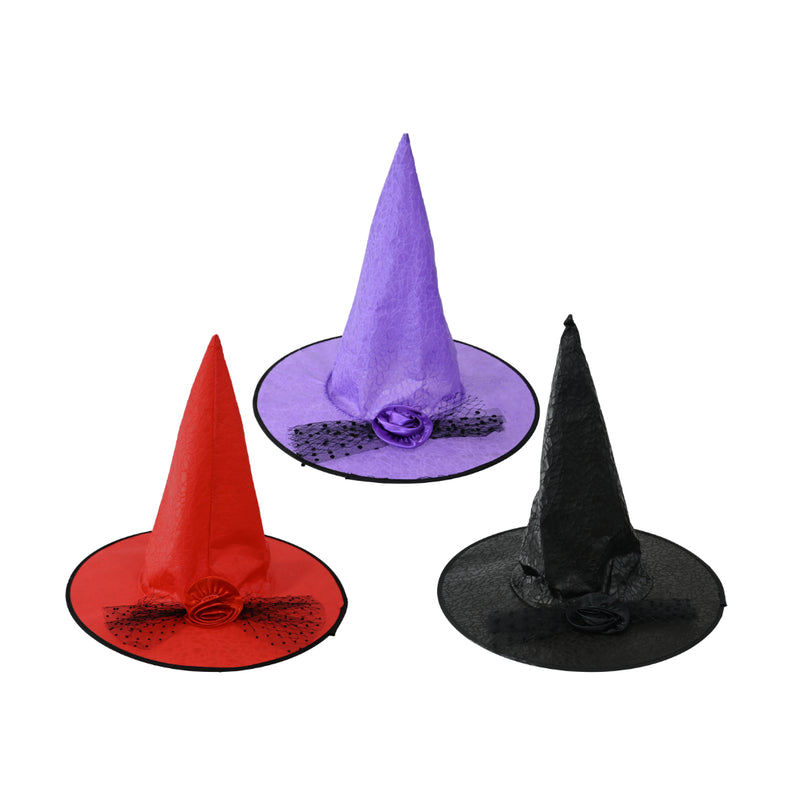 Assorted enchanted polyester witch hat for Halloween costumes