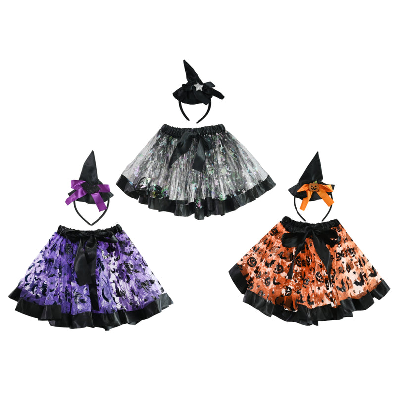 Assorted witch tutu and headband Halloween dress up set