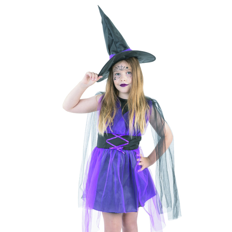 Kids Twilight Spellcaster witch Halloween costume with dress and hat