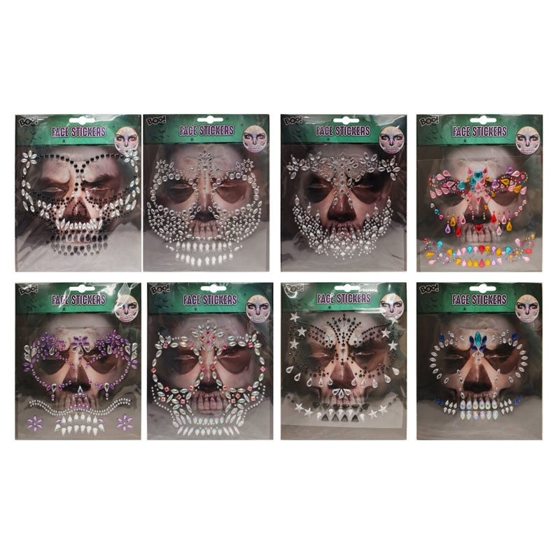 Assorted decorative face gem stickers for Halloween costumes
