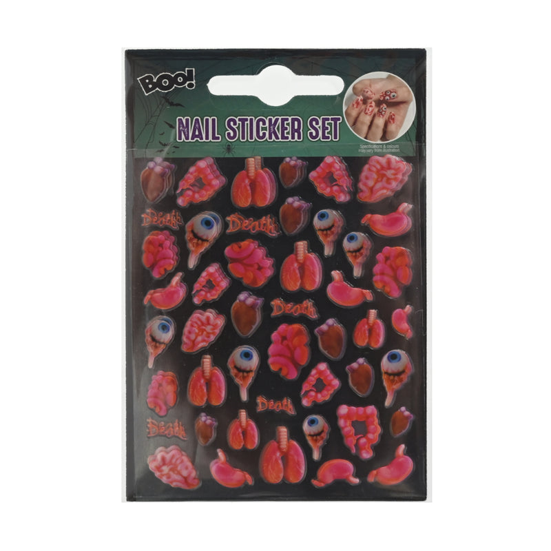 Halloween body part nail sticker set for horror costumes