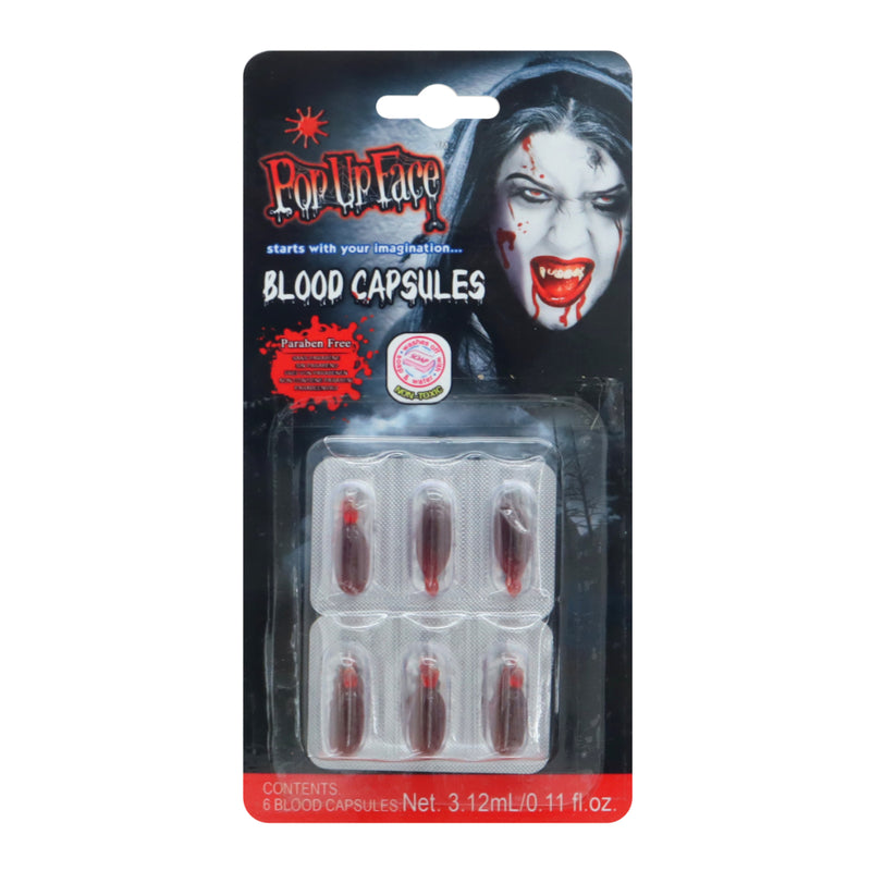 Six pack Halloween blood capsules total 3.12mL